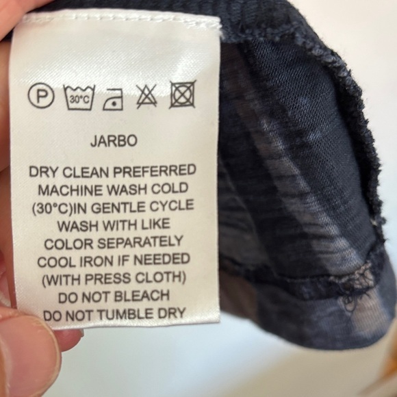 NWT L to 1 XL Jarbo Karo Top Shibori Blue Gray O/S Long Sleeve Women's $298 - Picture 5 of 13